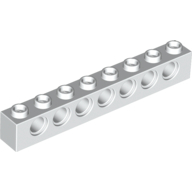 Lego kostka s otvory (kostička s dírami) 1x8, bílá (370201, 4582543)